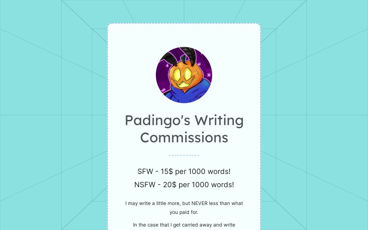 Padingo's Writing Commissions